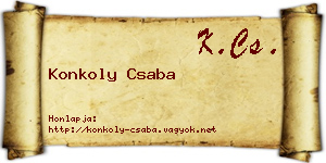 Konkoly Csaba névjegykártya